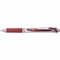 Pentel Energel BL77, Stylos rétractables à encre gel, Bourgogne, Bourgogne, Argent, Rond, 0,7 mm, Encre à base d'eau
