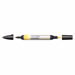 Winsor & Newton 0201266, Jaune, Couleurs assorties, Gamboge Hue, Fin/moyen, Pointe biseautée/balle, Rond