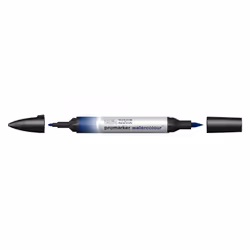 Winsor & Newton 0201541, Bleu, Couleurs assorties, Prussian Blue Hue, Fin/moyen, Pointe biseautée/balle, Rond