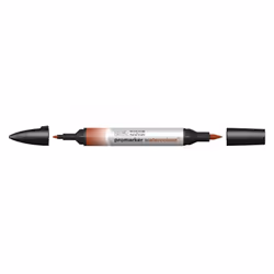 Winsor & Newton 0201061, Rouge, Couleurs assorties, Burnt Red, Fin/moyen, Pointe biseautée/balle, Rond