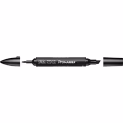 Winsor &amp; Newton 0203030, Noir, Noir, Black, Fin/moyen, Pointe biseautée/balle, Rond
