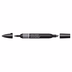 Winsor &amp; Newton 0203158, Gris, Multicolore, Cool Grey 4, Fin/moyen, Pointe biseautée/balle, Rond