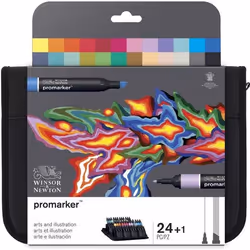 WINSOR & NEWTON Promarker Arts and Illustration Wallet - 24 pièces