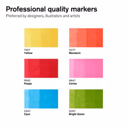 Winsor & Newton 884955070352 marqueur 6 pièce(s) Assortie Cyan, Vert, Orange, Rose, Rouge, Jaune
