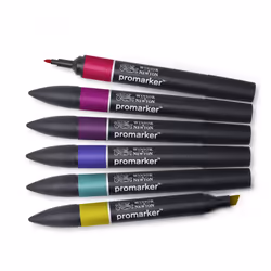 Winsor & Newton 884955070369 marqueur 6 pièce(s) Assortie Bleu, Rose, Violet, Rouge, Violet, Jaune
