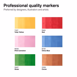 Winsor & Newton 884955070376 marqueur 6 pièce(s) Assortie Bleu, Marron, Vert, Rose, Rouge, Jaune