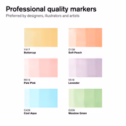 Winsor & Newton 884955070383 marqueur 6 pièce(s) Assortie Vert, Pêche, Rose, Violet, Jaune