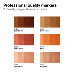 Winsor & Newton 884955070406 marqueur 6 pièce(s) Assortie Beige, Marron, Orange, Rose