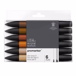 Winsor & Newton 884955070406 marqueur 6 pièce(s) Assortie Beige, Marron, Orange, Rose