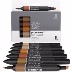 Winsor & Newton 884955070406 marqueur 6 pièce(s) Assortie Beige, Marron, Orange, Rose - Vue supplémentaire 5