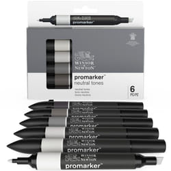 Winsor & Newton 884955071045 marqueur 6 pièce(s) Assortie Noir, Gris