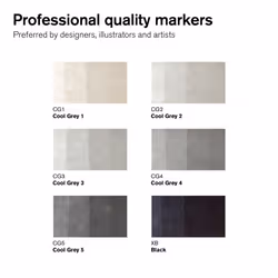 Winsor & Newton 884955071045 marqueur 6 pièce(s) Assortie Noir, Gris