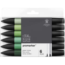 Lot de 6 Feutres Promarker - tons verts  - Winsor et Newton