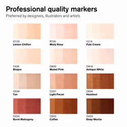 Winsor & Newton 884955080122 marqueur 13 pièce(s) Assortie Beige, Marron, Citron (couleur), Acajou, Rose, Rouge, Rose, Blanc