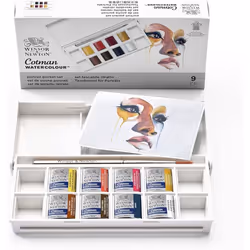 Peinture aquarelle - Boite de poche - 8 demi-godets - Winsor et Newton - Portrait