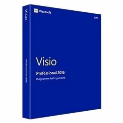 Microsoft Visio Pro 2016 Win French Medialess, Éditeur graphique, Français, 1 licence(s), Téléchargement électronique de logi ...