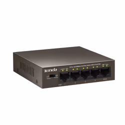 Tenda TEF1105P commutateur réseau Géré Fast Ethernet (10/100) Connexion Ethernet, supportant l'alimentation via ce port (PoE) Marron