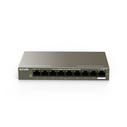 Tenda TEF1109P-8-63W Non-géré Fast Ethernet (10/100) Connexion Ethernet, supportant l'alimentation via ce port (PoE) Noir