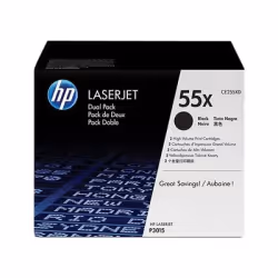 HP 55X pack de 2 toners noir grande capacité authentiques, 25000 pages, Noir, 2 pièce(s)