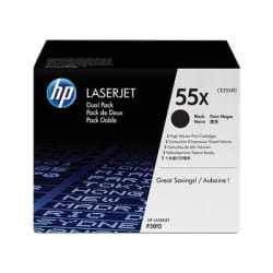 HP 55X pack de 2 toners noir grande capacité authentiques