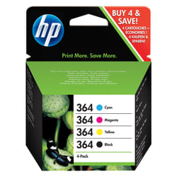 HP Lot de 4 cartouches authentiques d'encre noir/cyan/magenta/jaune 364