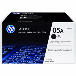 HP Pack de 2 toners noirs authentiques 05A LaserJet, 4600 pages, Noir, 2 pièce(s)
