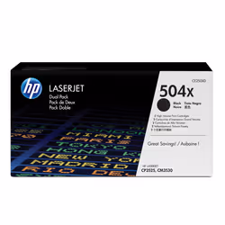 HP 504X pack de 2 toners LaserJet noir grande capacité authentiques, 21000 pages, Noir, 2 pièce(s)
