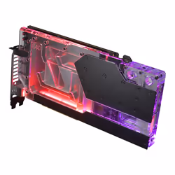 Phanteks Glacier G40, Refroidisseur par eau + plaque arrière, Acrylique, Cuivre, Noir, Transparent, GPU, Carte graphique, ASU ...
