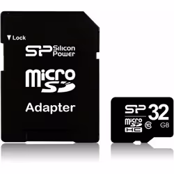 Silicon Power SP032GBSTH010V10SP, 32 Go, MicroSDHC, Classe 10, UHS-I, 40 Mo/s, Class 1 (U1)