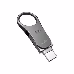 Silicon Power Mobile C80, 128 Go, USB Type-A / USB Type-C, 3.2 Gen 1 (3.1 Gen 1), Pivotant, 8 g, Titane