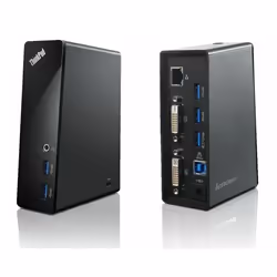 Lenovo ThinkPad USB 3.0 Dock (EU), Avec fil, USB 3.2 Gen 1 (3.1 Gen 1) Type-A, 10,100,1000 Mbit/s, Noir, 10 - 55 °C, 8 - 80%