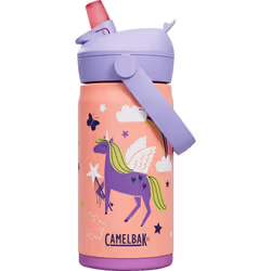 CamelBak Thrive Flip Straw Kids, 400 ml, Utilisation quotidienne, Rose clair, Violet, Acier inoxydable, Enfant, Garçon/Fille