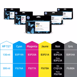 HP 727 cartouche d'encre DesignJet noire mate, 130 ml