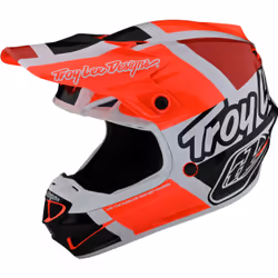 Troy Lee Designs SE4 Polyacrylite MIPS Quattro Casque de motocross, rouge-orange, taille XL pour Hommes