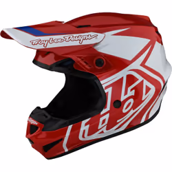 Troy Lee Designs GP Overload Casque de motocross, blanc-rouge, taille S pour Hommes