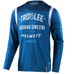 Troy Lee Designs GP Air Roll Out Maillot de motocross, blanc-bleu, taille M pour Hommes