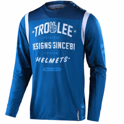 Troy Lee Designs GP Air Roll Out Maillot de motocross, blanc-bleu, taille XL pour Hommes