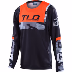 Troy Lee Designs GP Brazen Camo Maillot de motocross pour les jeunes, noir-orange, taille XL