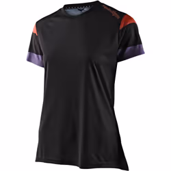 Troy Lee Designs Lilium Rugby Maillot de vélo à manches courtes pour dames, noir-multicolore, taille XS pour Femmes