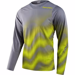 Troy Lee Designs Skyline Chill Waves Maillot de vélo à manches longues, gris-jaune, taille M pour Hommes