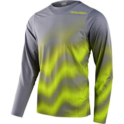 Troy Lee Designs Skyline Chill Waves Maillot de vélo à manches longues, gris-jaune, taille M pour Hommes