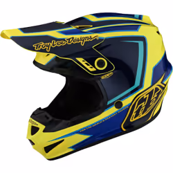 Troy Lee Designs GP Ritn Casque de motocross, bleu-jaune, taille L pour Hommes