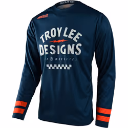 Troy Lee Designs Scout GP Ride On Maillot de motocross, bleu-orange, taille S pour Hommes