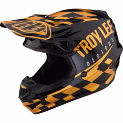 Troy Lee Designs SE4 Polyacrylite Race Shop MIPS Casque de motocross, noir-or, taille XL pour Hommes