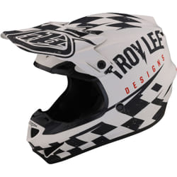 Troy Lee Designs SE4 Polyacrylite Race Shop MIPS Casque de motocross, noir-blanc, taille M pour Hommes
