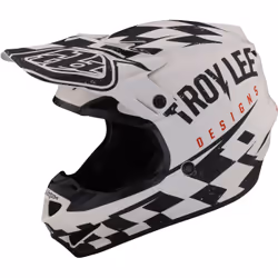 Troy Lee Designs SE4 Polyacrylite Race Shop MIPS Casque de motocross, noir-blanc, taille L pour Hommes