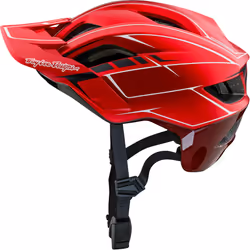 Troy Lee Designs Flowline SE MIPS Pinstripe Casque de vélo, noir-blanc-rouge, taille XL 2XL pour Hommes