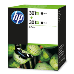HP 301XL pack de 2 cartouches d'encre grande capacité noire authentiques