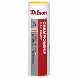 Volants de Badminton - Wilson - Championship - Jaune - Tube de 6 - Vitesse 79