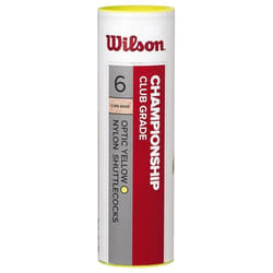 Volants de Badminton - Wilson - Championship - Jaune - Tube de 6 - Vitesse 79